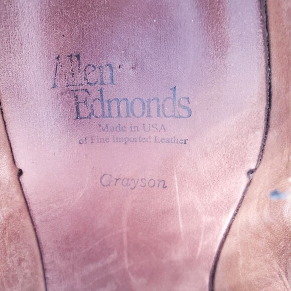 Allen Edmonds Grayson Dress Shoes Mens 10D Black Leather Classic Tassel Loafers - Picture 13 of 15